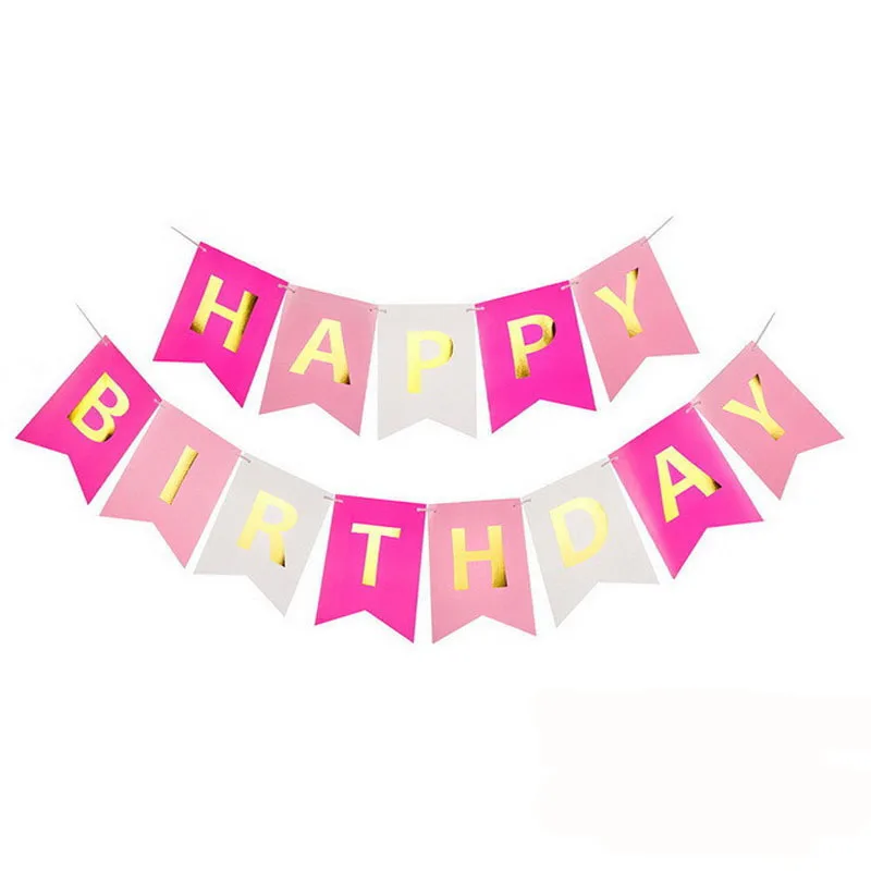 PinkRose HP Banner Розового и голубого цвета для мальчиков и девочек 1st воздушные шары с днем рождения номер 1 во-первых шары для детей Baby Shower День рождения украшение шары - Цвет: PinkRose HP Banner