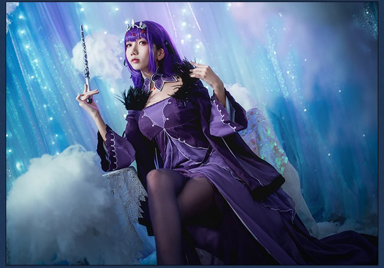 Hot! Fate Grand Order Scathach Purple Uniforms Cosplay Costume Custom Made Free Shipping