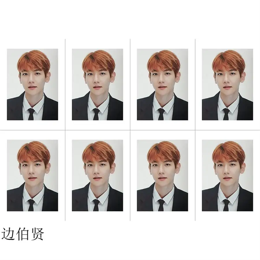 Kpop EXO школьное удостоверение личности фотография планета#4 коллективные карты Xiumin Chen Xiumin Chanyeol форменная Фотокарта 8 шт - Цвет: BAEKHYUN