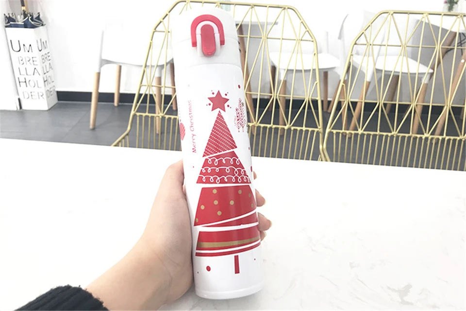 Термос из нержавеющей стали, бутылка для воды, вакуумная колба для чая и кофе, Термокружка, Изолированная бутылка для воды, термос на Рождество
