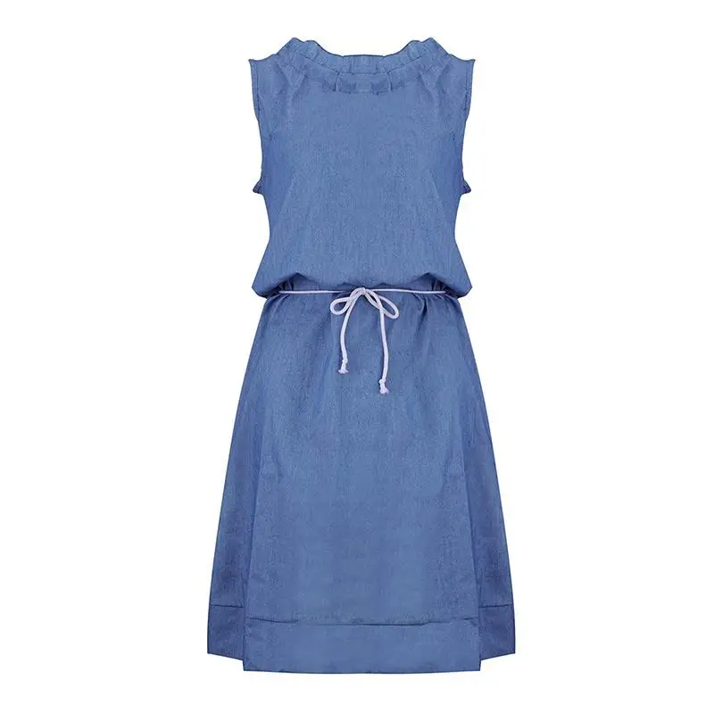 2018 Летняя мода без рукавов Цветочный Воротник сзади Женщины повязки платье