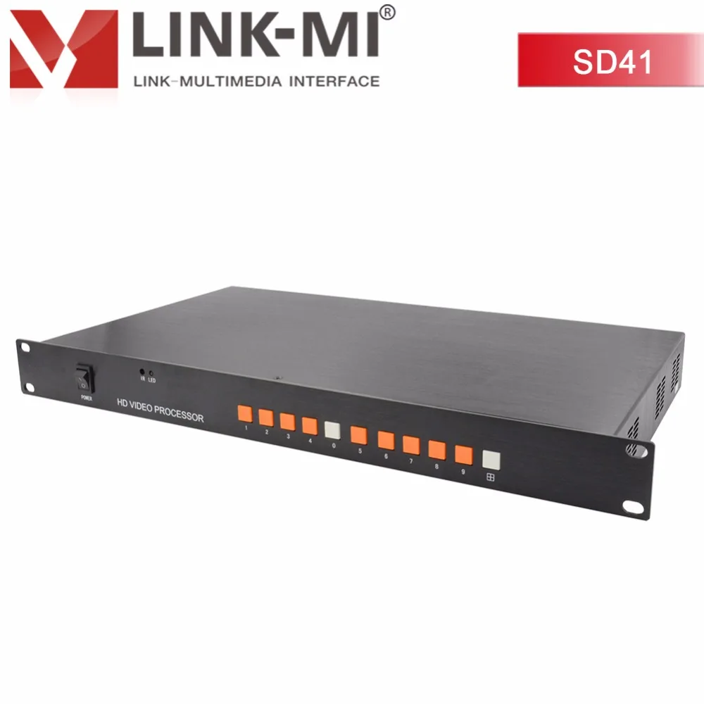 LINK-MI LM-SD41 hdmi Сплиттер 4x1 DVI байонетный соединитель VGA HD Quad видео процессор Сращивание видео настенный контроллер для светодиодный дисплей до 1080 p