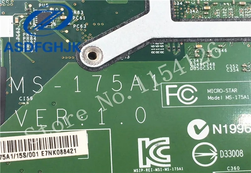 Материнская плата для ноутбука MSI GP70 MS 175A 175A1 SR1Q0 DDR3 неинтегрированная N15S GT B A2 100%
