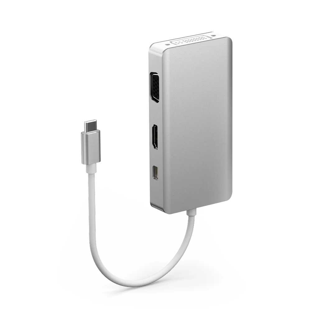 Кабель USB C Type c Thunderbolt 3 to Mini DP 4K HDMI VGA DVI 1080P многопортовый кабель адаптер для Macbook Dell