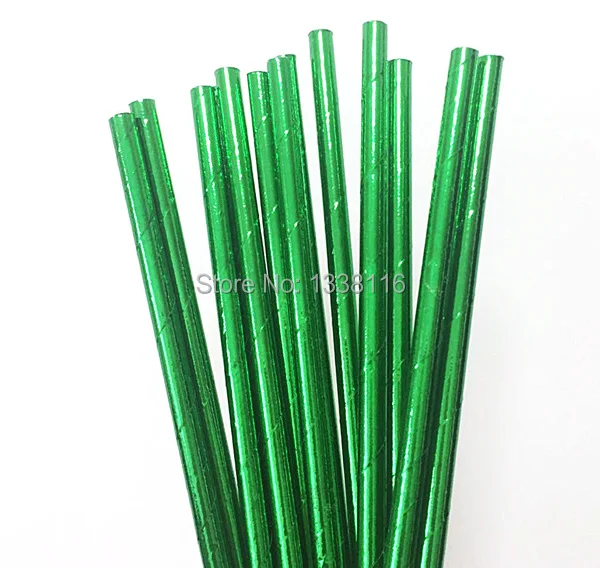 25 шт. однотонные бумажные соломинки из фольги | Дом и сад