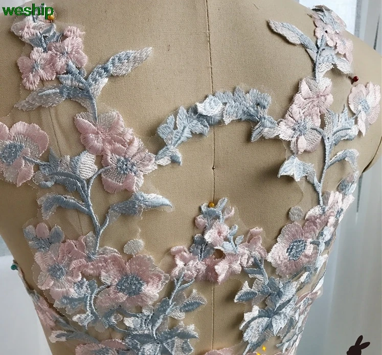 Кружевная вышивка из органзы для самостоятельного изготовления 4 вида цветов 1