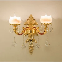european wall lamp living room tv background wall bedroom bedside lamp aisle atmosphere luxury crystal jade gold