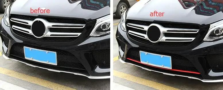 Для Mercedes Benz GLE купе W166 GLS стайлинга автомобилей переднего бампера нижней сетки решетка гриль Нижняя крышка Накладка Нержавеющая сталь Стикеры