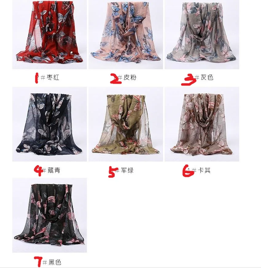 500pcs/lot new fashion beautifully vintage butterfly print scarf shawl pashmina/butterfly scarves |