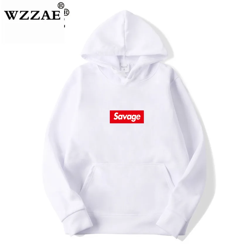 WZZAE Новинка 21 Savage уличная одежда шерсть хлопок Suprem толстовки Parody No Heart X Savage Толстовка для мужчин и женщин хип-хоп - Цвет: White 1