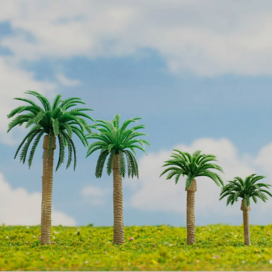 

50pcs/lot 6cm 8cm 10cm Architecture Model Palm Tree In Sand Table Model Building N Scale Train Layout