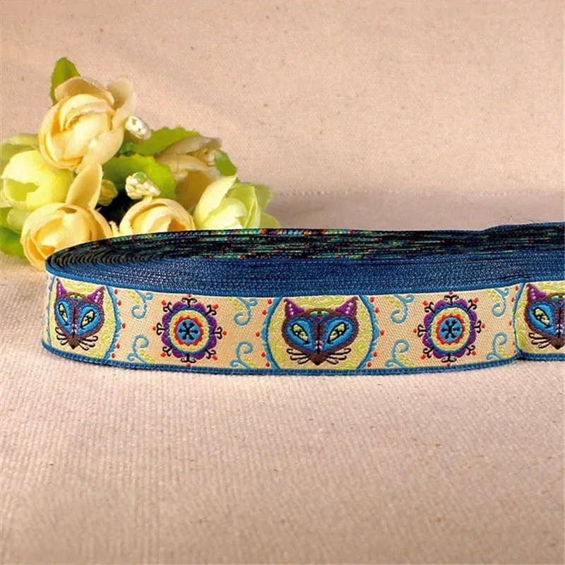 

Yellow Fox 16mm 5/8" 100% Polyester Cartoon Woven Jacquard Ribbon For DIY Sewing Accessories Headwear Or Dog Collar