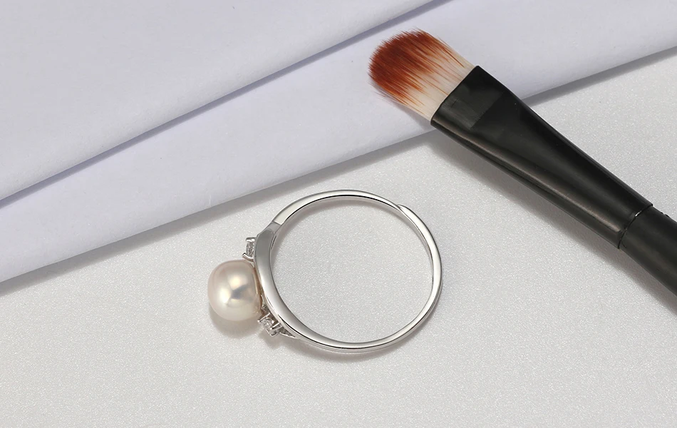ORSA JEWELS кольцо твердое Серебряные кольца для Для женщин из натурального пресноводного жемчуга кольцо AAA CZ Регулируемый девушка Юбилей подарок SR76
