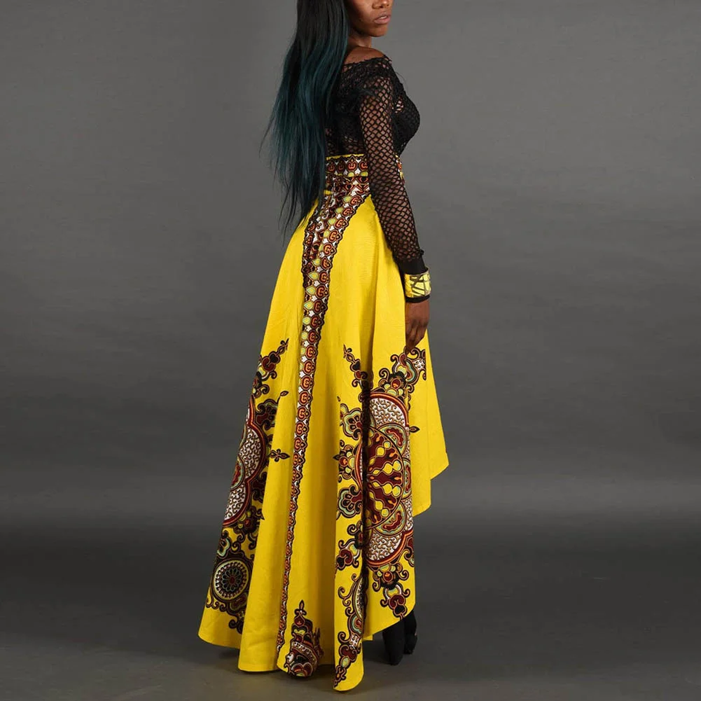 SUNGIFT Новое Африканское Платье Узелок этнический принт подол в виде ласточкиного хвоста юбка на молнии пояс галстук деловая юбка 2 цвета Доступно 1 шт