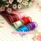 Ленты из органзы с золотыми краями, 25 мм