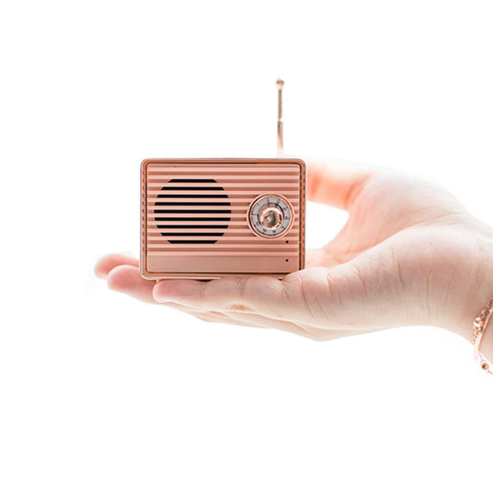 Портативный мини динамик в винтажном стиле с Bluetooth MP3 радио музыка FM громкая связь