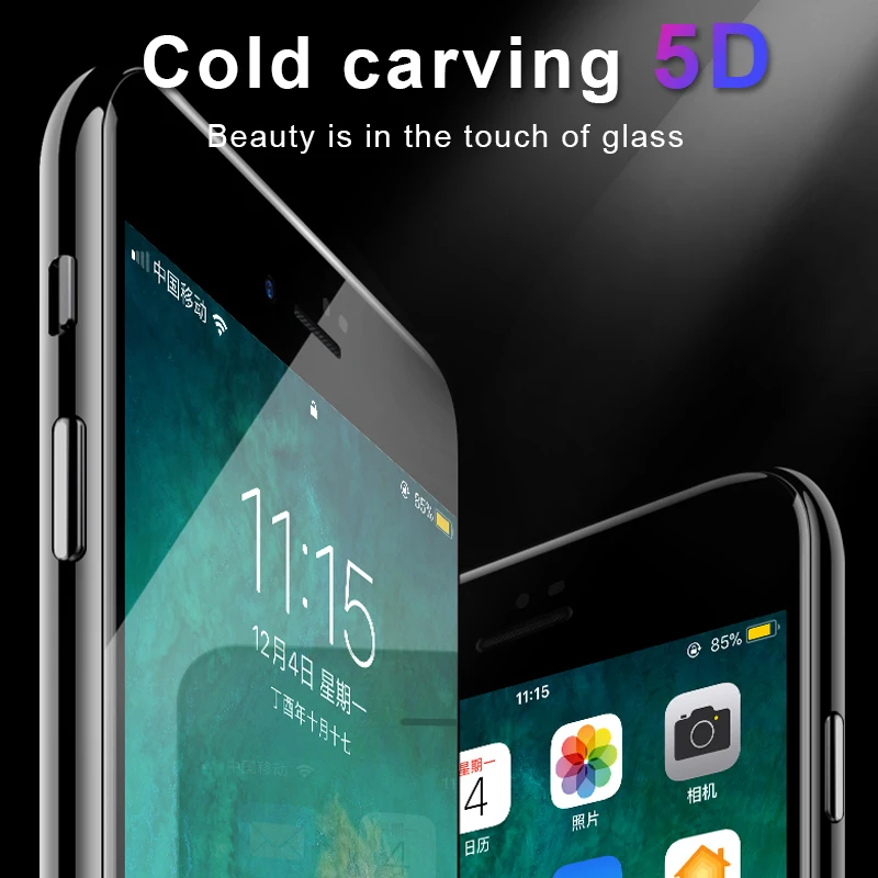 Защитное стекло HUKU 5D с полным покрытием экрана для iPhone 7 6 6S 8 Plus X Xs Max XR 11 Pro