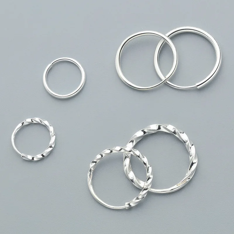 

Серьги-кольца женские из серебра 990 пробы, круглые