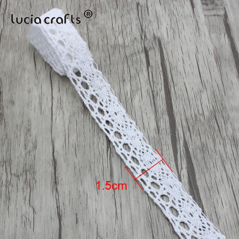 Lucia crafts, 2 ярдов/партия, белая хлопковая кружевная ткань, вышитая сетка, кружевная отделка, ленты, рукоделие, шитье, сделай сам, украшение, N0203
