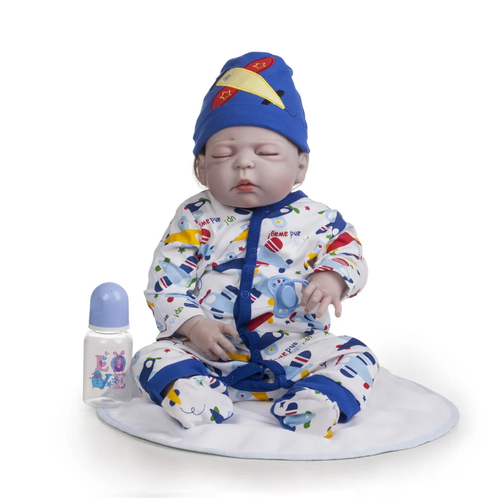 55cm Reborn Baby Dolls Full Silicone Lifelike 22 inch Bebe Realistic Real Boy Kids Doll Birthday and Christmas Gift | Игрушки и хобби