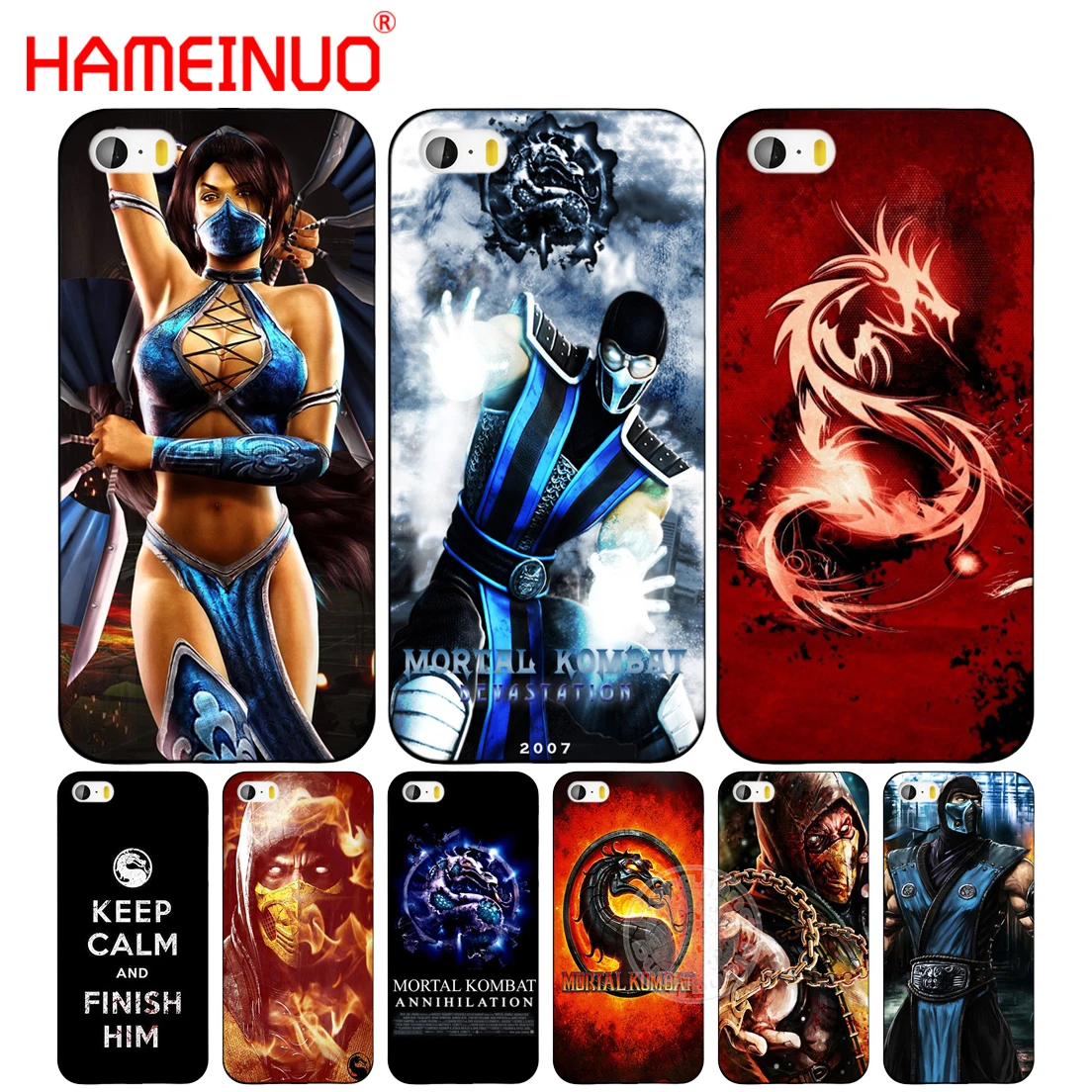 HAMEINUO Scorpion Sub Zero Mortal Kombat x чехол для мобильного телефона iphone 6 4 4s 5 5s SE 5c 6s 7 8 plus X|case for