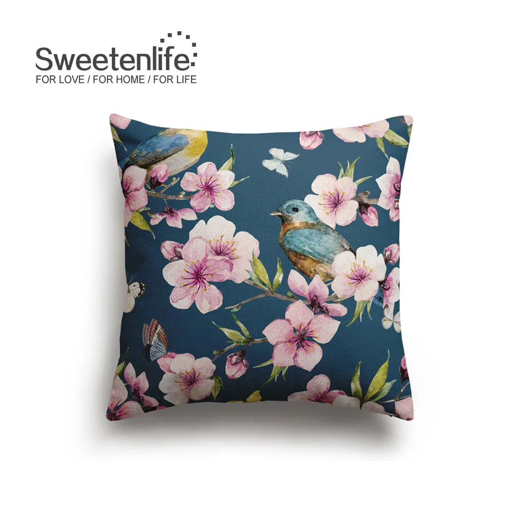 Sweetenlife, 60x60 см, цветочный рисунок, наволочка для подушки, пасторальный стиль, наволочки для подушки, домашний декор, высокое качество, белая льняная декоративная подушка
