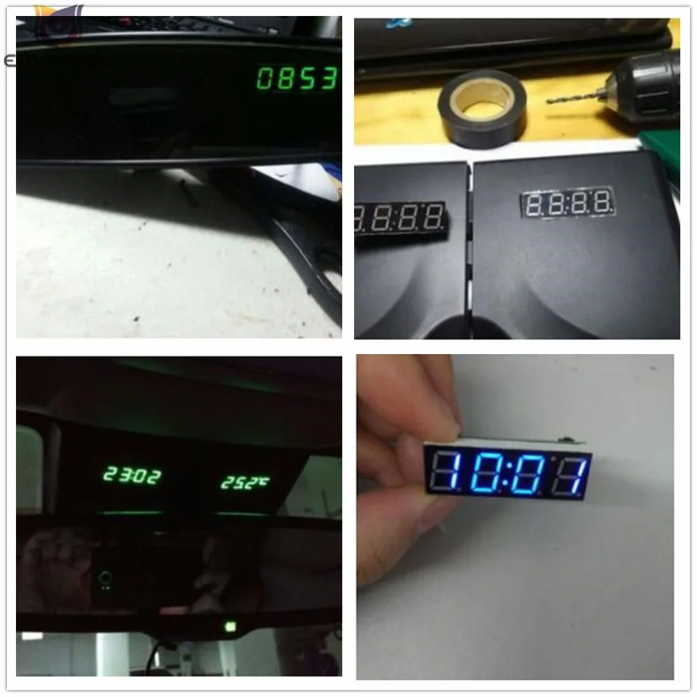 

3Pcs/Set Car DS3231 Electronic DIY Clock Temperature Voltage Kit Digital LED Green Blue Red DC 5-30V -40~120C Module DS3231SN