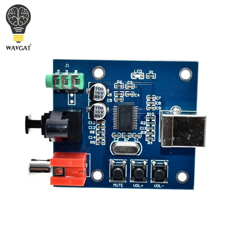 WAVGAT PCM2704 USB DAC оптический коаксиальный аналоговый выход для Raspberry Pi Raspbian RaspBMC Windows 7