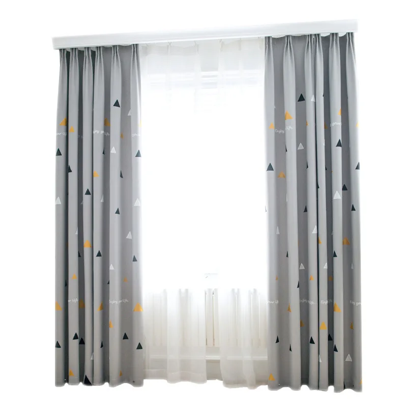 

2018 MYRU Geometric Pattern Curtains Drape Curtain Finished Window Semi Blackout Curtains for Home Bedroom Windows