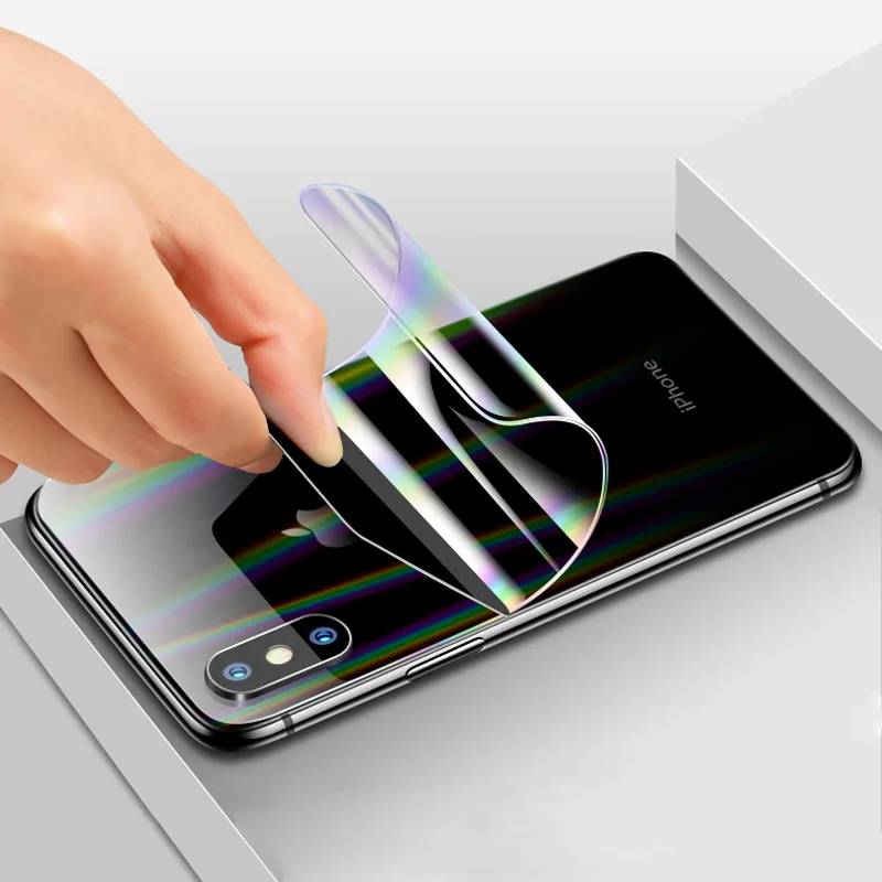 Прозрачная градиентная задняя пленка Аврора для iPhone 11 Pro XS Max XR X 6 6s 7 8 Plus Защитная