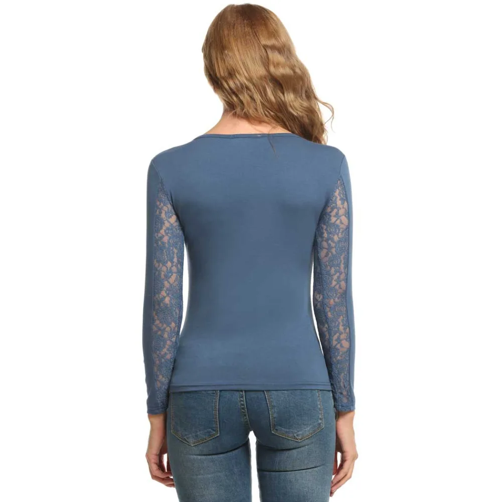 Женская футболка Meaneor повседневная осенне Весенняя с длинным рукавом и круглым