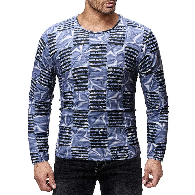 2019 хип хоп мужские футболки с длинным рукавом круглым вырезом весна осень новая