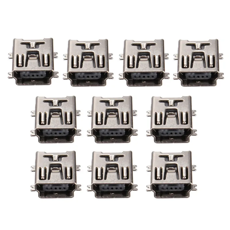 Отличное качество Упаковка из 10 мини USB Тип B SMD гнездовой разъем 5-контактный