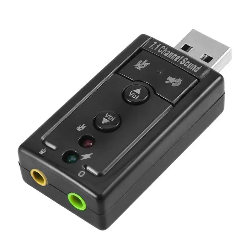 Мини Внешняя USB звуковая карта 7,1 канальный 3D аудио адаптер конвертер с 3,5 мм микрофоном наушники аудио интерфейс для ПК компьютер