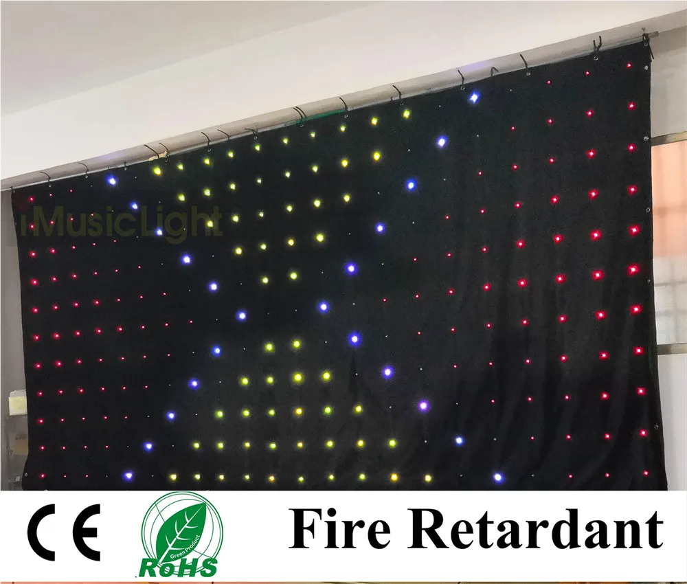2 шт. P18 м x 4 Светодиодная ткань DMX светодиодная световая занавеска RGB сценическая