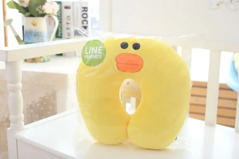 As Picture Размер: 30x30 см очаровательные мягкие корейские Гольфы Line Town Дино тапочки в виде медвежонка; Цвет Коричневый, плюшевые игрушки U Форма подушки мягкие Носки с рисунком медведя из мультика Подушка игрушка для вентиляторов - Цвет: As Picture