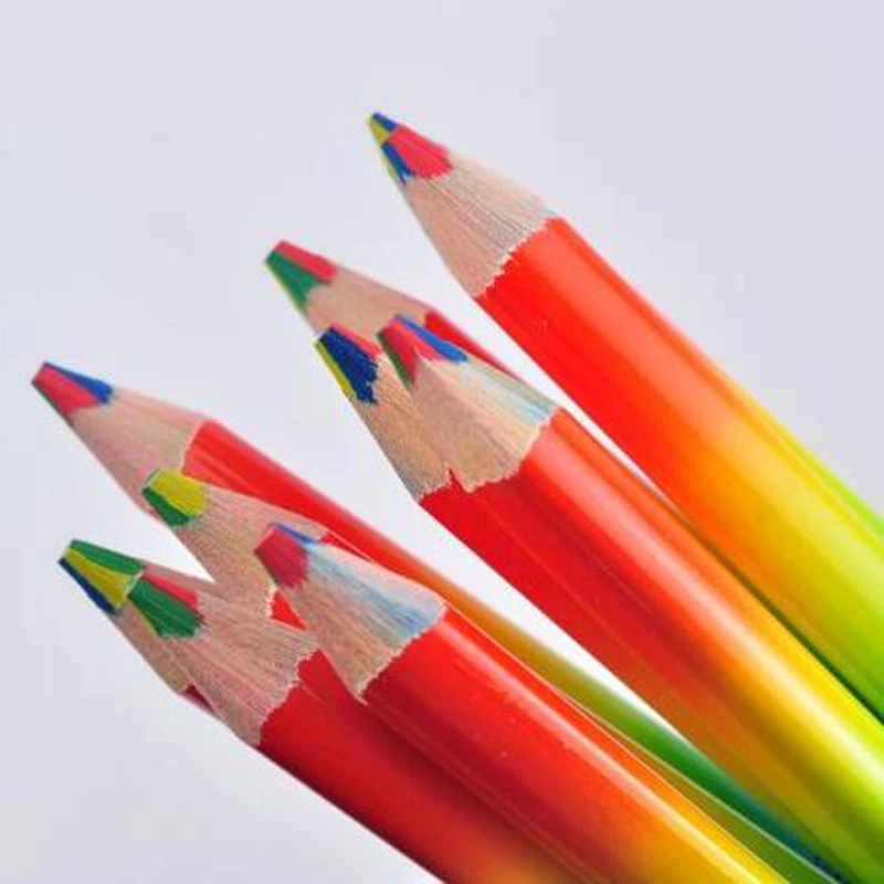 

20 шт./лот деревянный художественный Рисунок 4 в 1 цветные карандаши детский игровой карандаш для граффити школьные принадлежности Инструмен...
