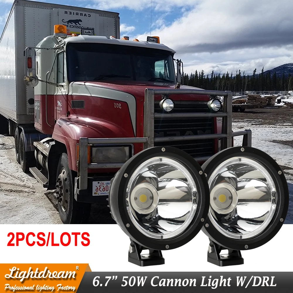 Lightdream 6 7 дюймов 50 Вт Cannon светодиодные фары для вождения 12 в 24 В прожекторы узкий