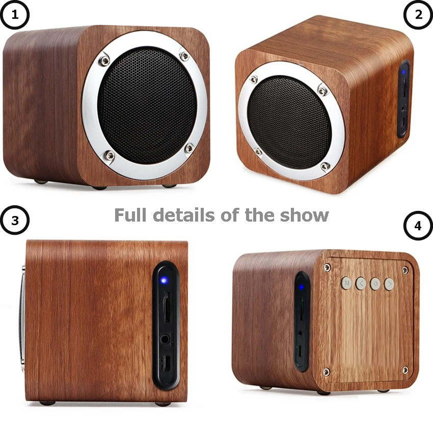 Funelego Деревянный беспроводной Bluetooth динамик Портативный HiFi сабвуфер Altavoz Саундбар
