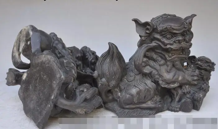 SCY S5536 9 &quotКитайский Фэншуй бронза нечисть ворота Страж собака Фу Собака Лев зверь