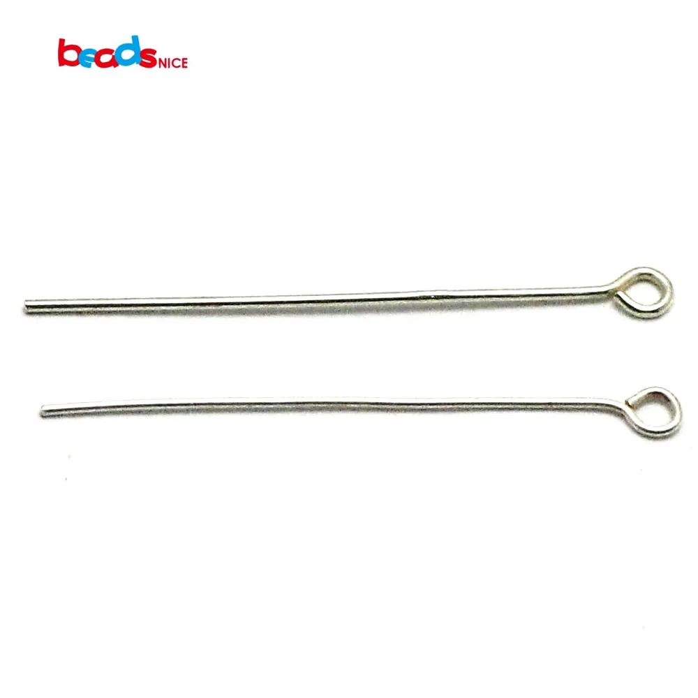 

Beadsnice 925 sterling silver headpins diy jewellery fitting 50x0.5mm hole appox 1.5mm eyepins findings earring making ID 29465