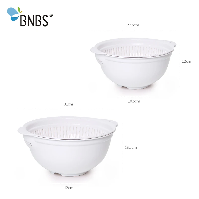 BNBS 2pcs/set Plastic Colander Fruit Vegetable Washing Basket Strainer Drainer With Handle Kitchen Tool Wash Rice Sieve | Дом и сад