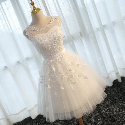 Vestidos de coctel A-Line вечерние платья для выпускного вечера женские короткие коктейльные платья - Цвет: white