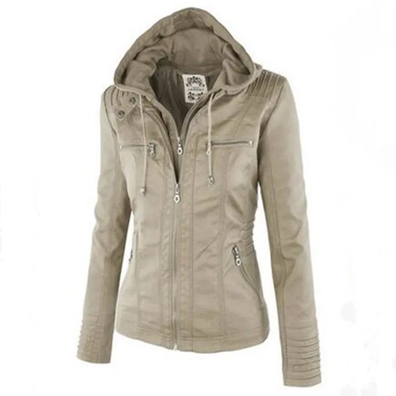 2016 Курточка бомбер Для женщин из искусственной кожи Зима Основные Пальто для