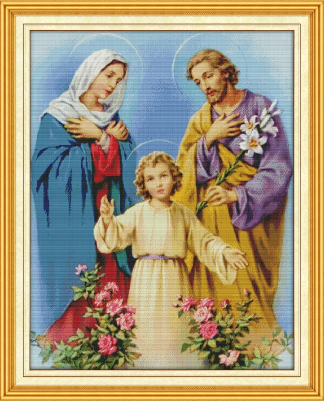 

Holy family cross stitch kit people 18ct 14ct 11ct count print canvas stitches embroidery DIY handmade needlework