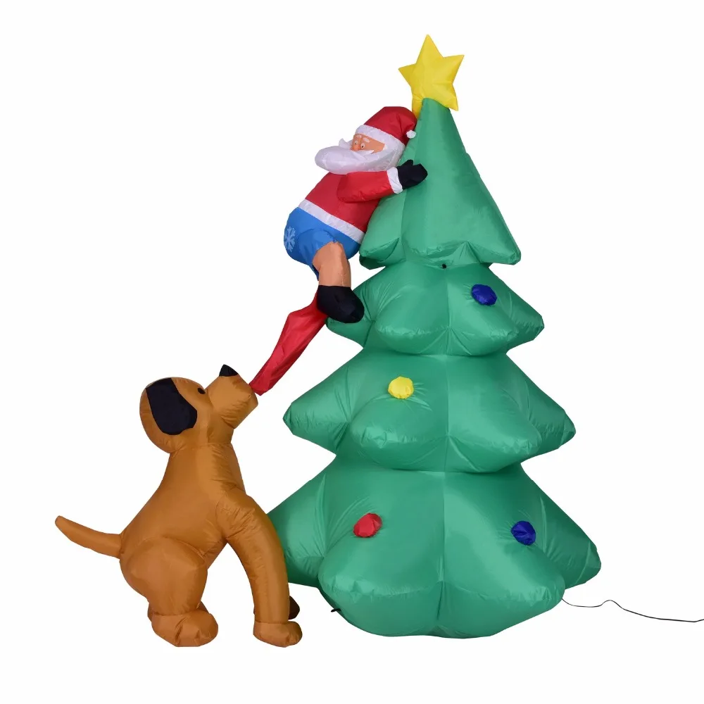 1 8 м высота надувная Рождественская елка Санта Клаус декоративная собачка X'mas