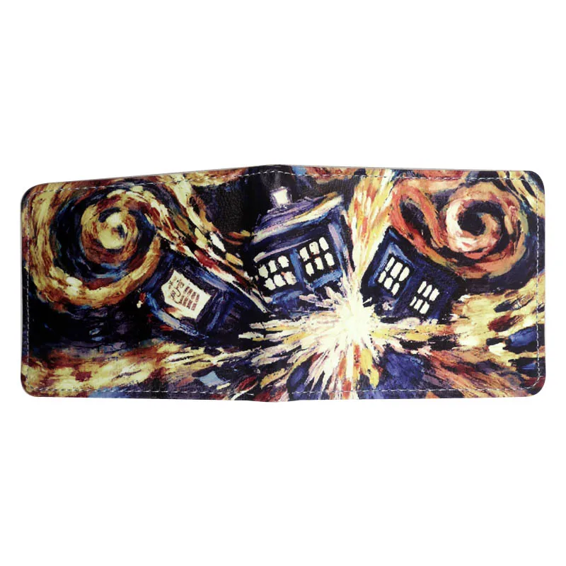 Кошелек для мужчин Doctor Who Blue Police Box PU искусственная кожа двойной складной кошелек держатель для карт Новинка - Цвет: DW-05
