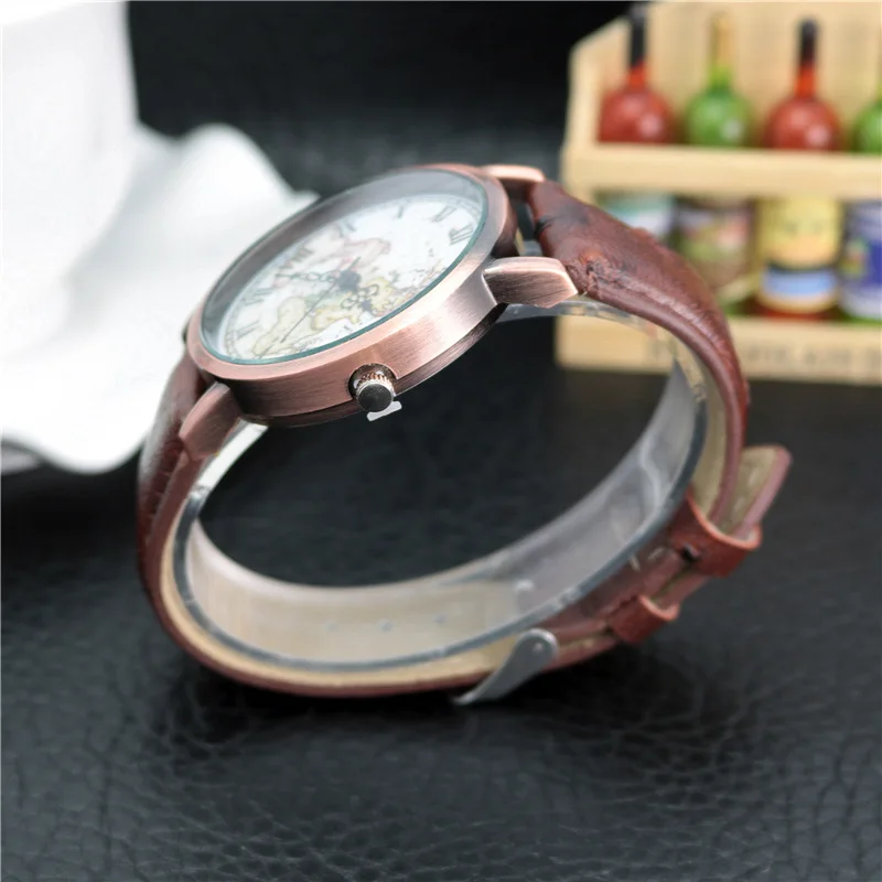 Новые модные женские ремни винтажные римские медные кварцевые часы с