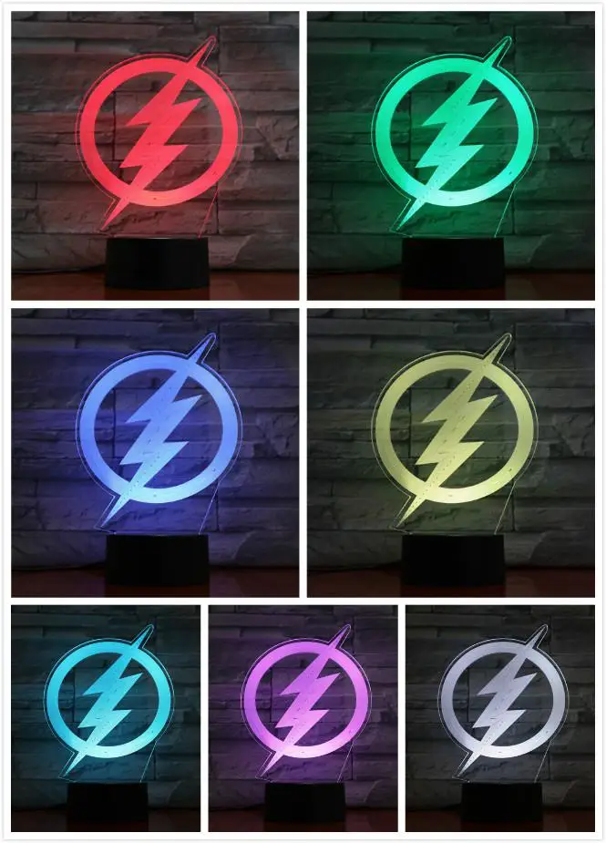 Dc Justice League Usb светодиодный 3d-ночник супергерой Бэтмен Супермен вспышка чудо женщина Аквамен два лица Джокер настольная лампа - Испускаемый цвет: 4