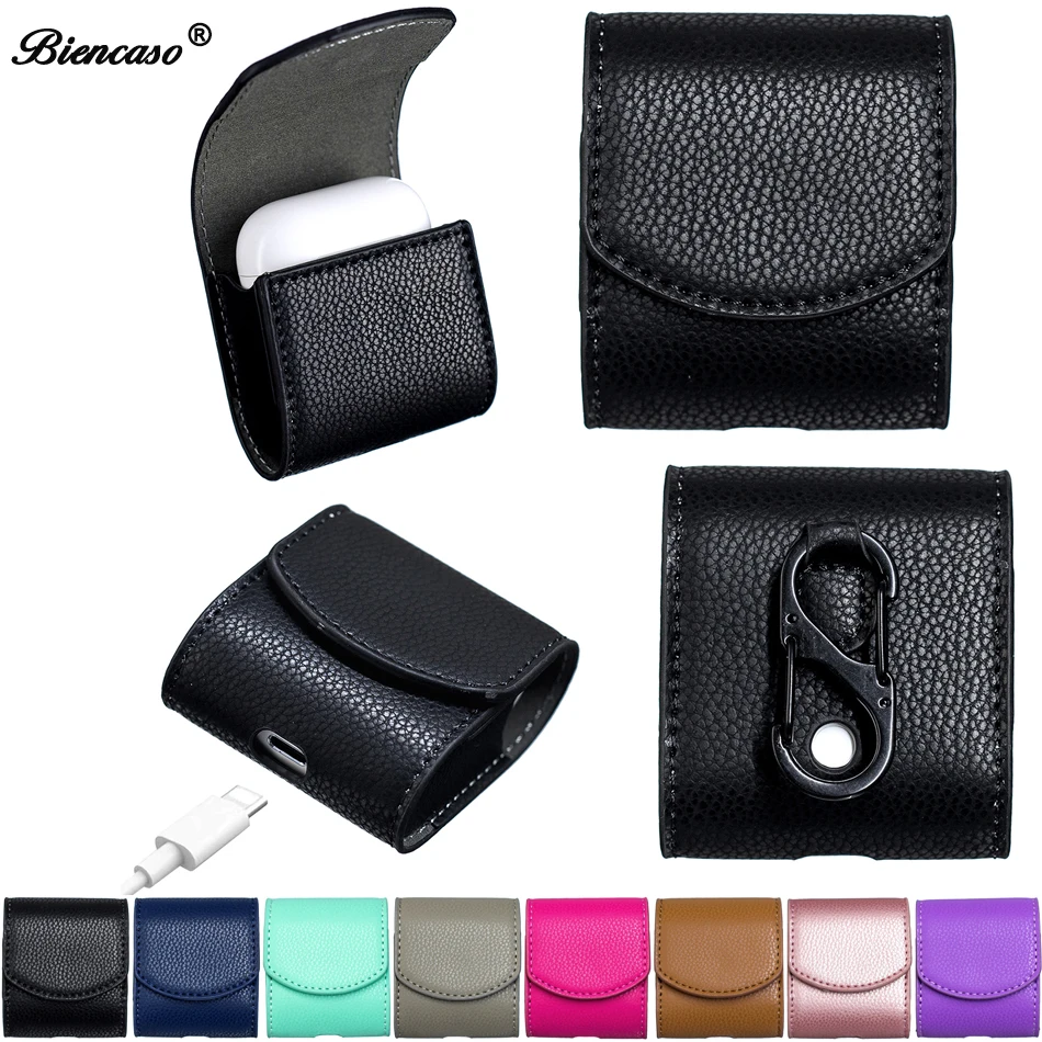 

1PCS PU Leather Bluetooth Wireless Earphone Case For AirPods Protective Cover Skin Accessories for Apple Airpods
